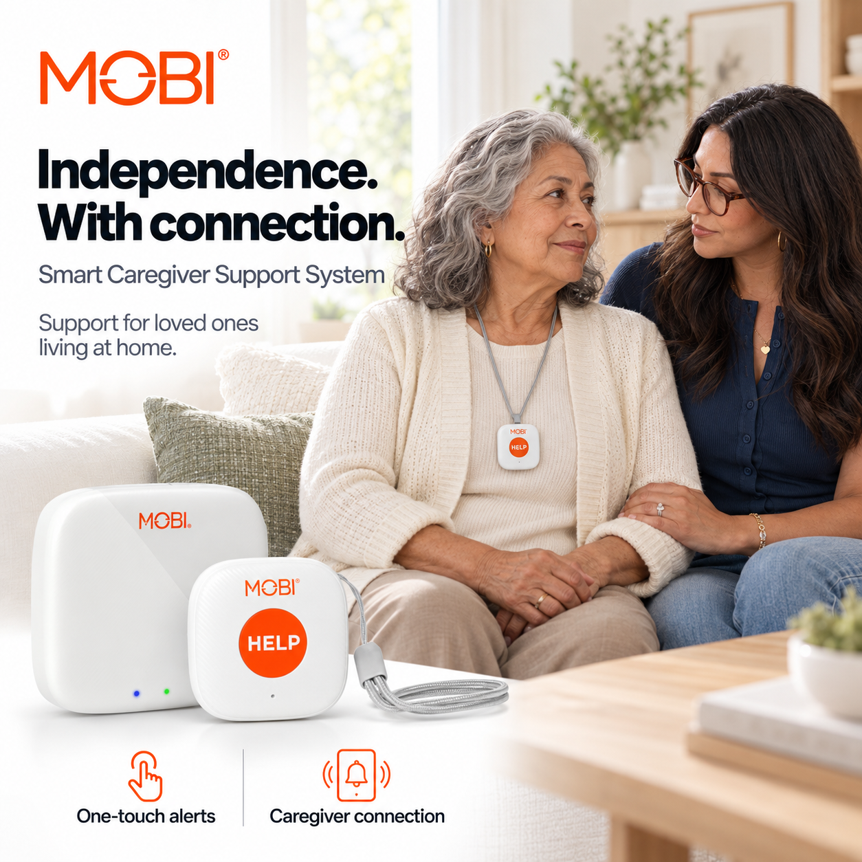Emergency Caregiver Alert Button — Add-On HELP Button for MOBI Care Hub feature 7