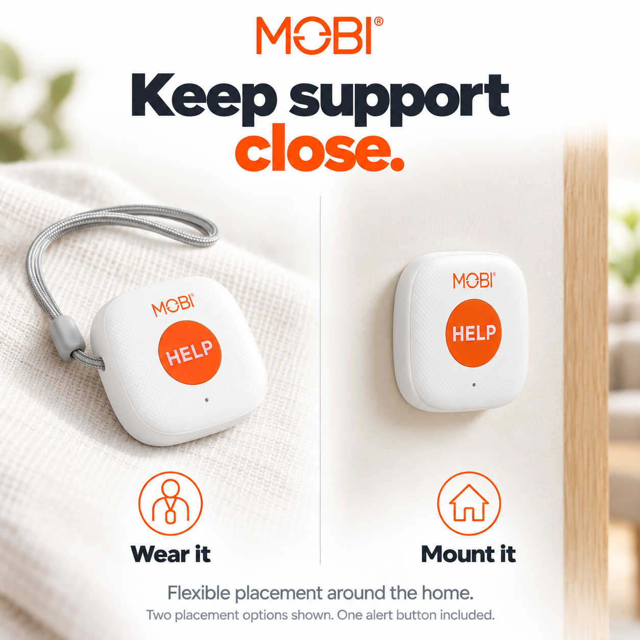 Emergency Caregiver Alert Button — Add-On HELP Button for MOBI Care Hub feature 3