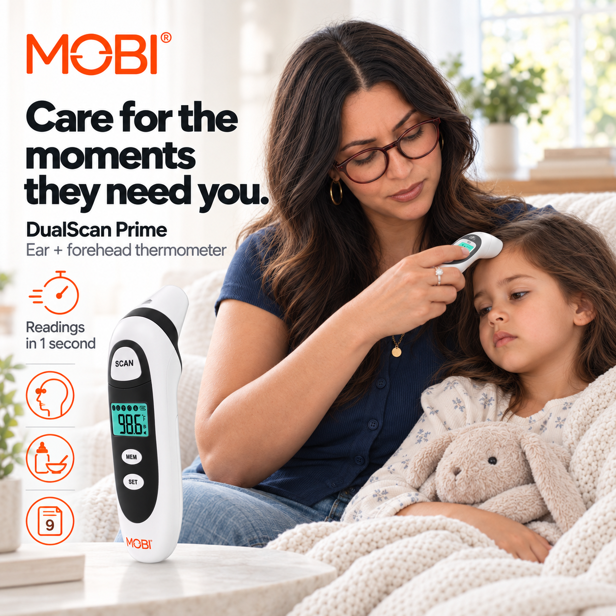DualScan Prime Ear & Forehead Thermometer feature 1