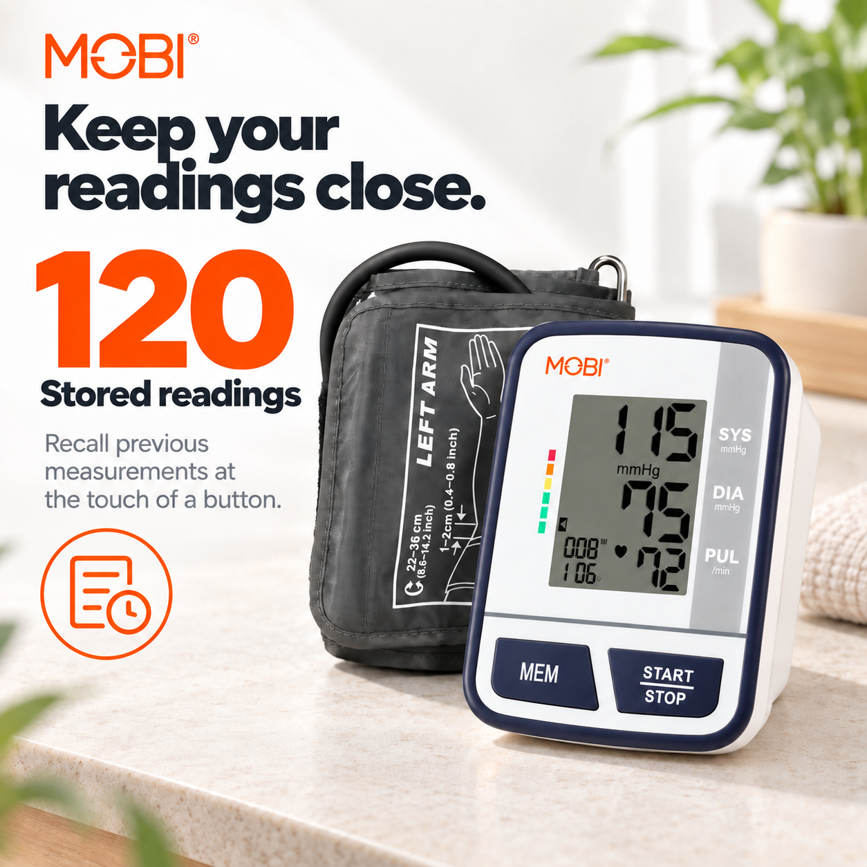 Upper Arm Blood Pressure Monitor with Memory Recall feature 8