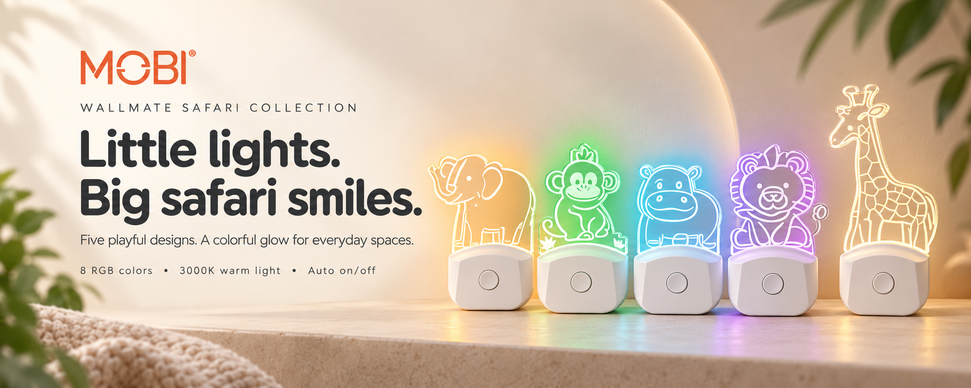 WallMate Plug-In Nightlight — Monkey lifestyle graphic