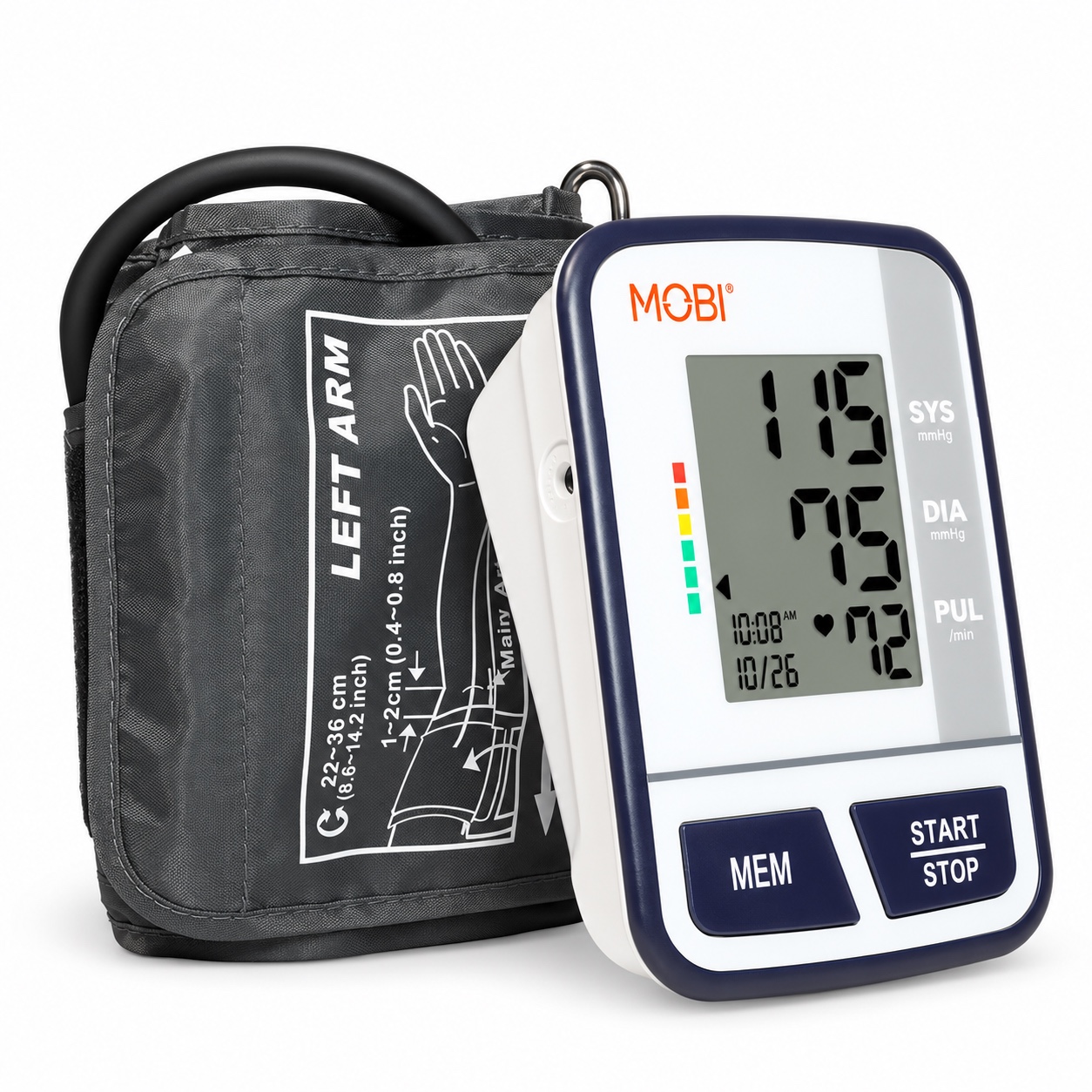 Upper Arm Blood Pressure Monitor with Memory Recall