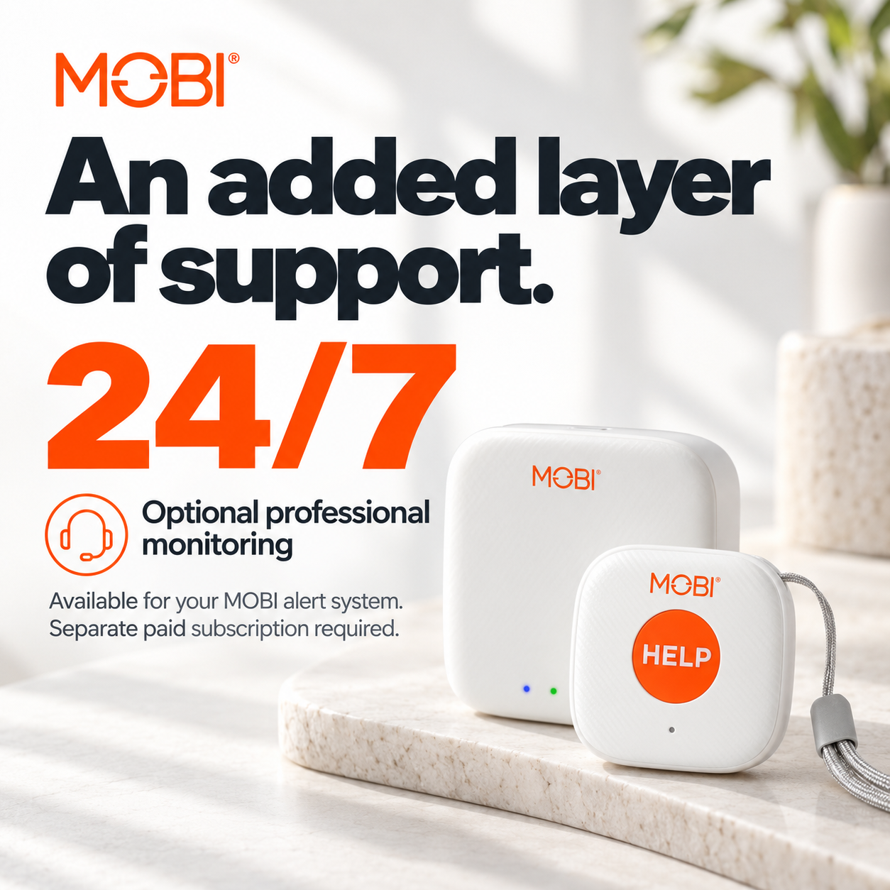 Emergency Caregiver Alert Button — Add-On HELP Button for MOBI Care Hub feature 6