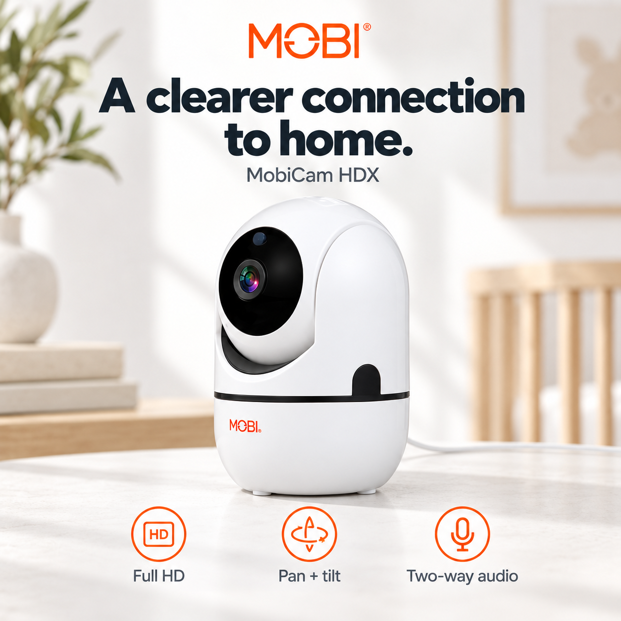 MobiCam HDX Smart HD Wi-Fi Pan & Tilt Nursery & Home Monitoring Camera feature 4
