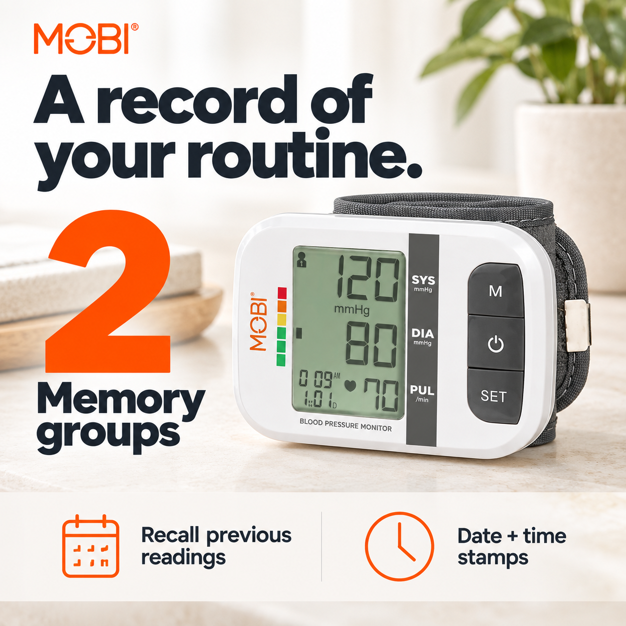 Wrist Blood Pressure Monitor with Large LCD & Auto Memory feature 16