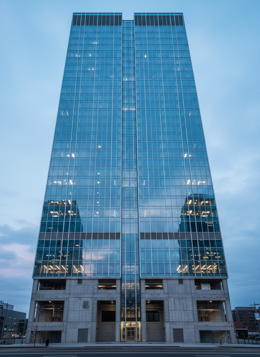 Modern glass commercial skyscraper