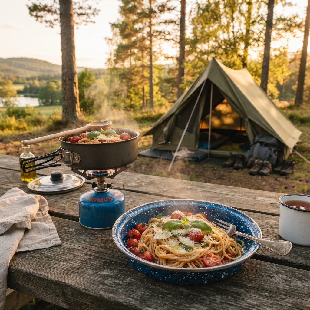 Einfache Sommer-Pasta mit Kirschtomaten, frischem Basilikum & Parmesan
