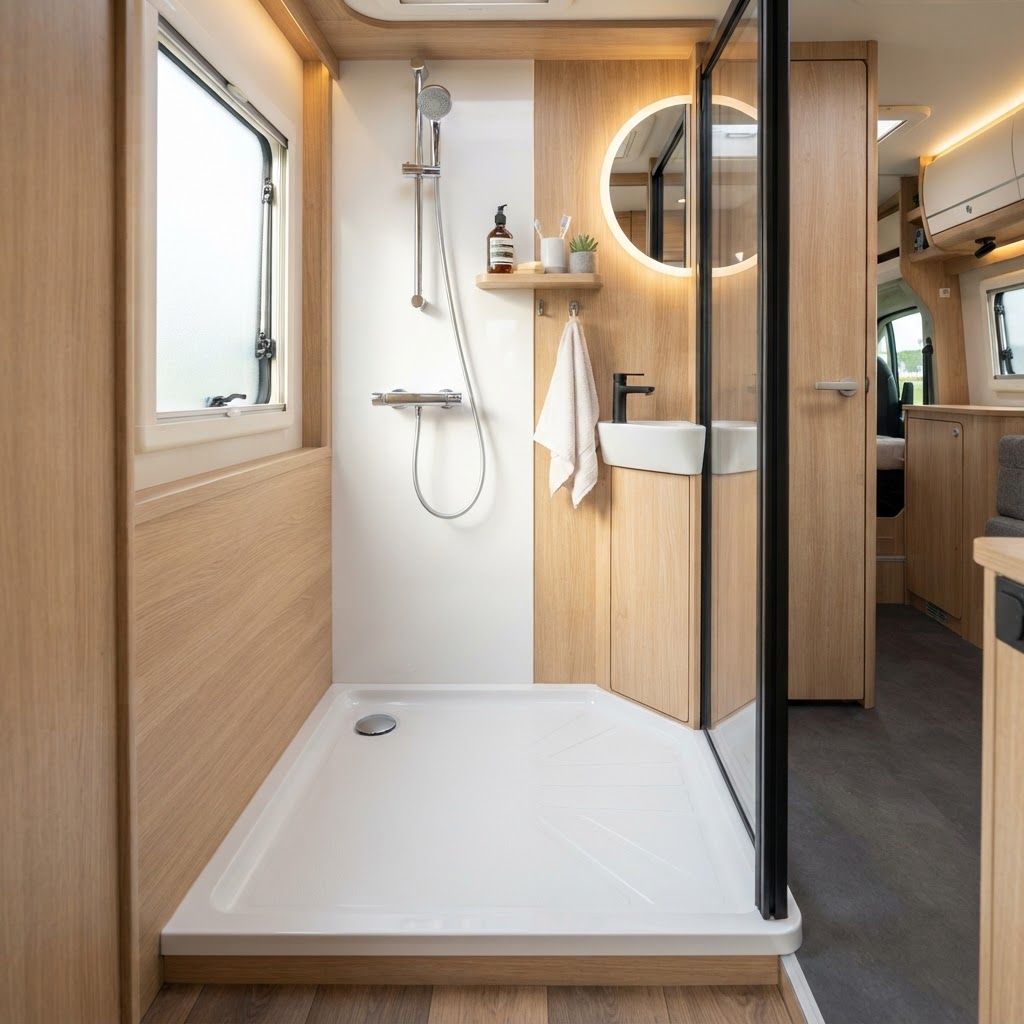 Duschwanne fuer Wohnmobil-Badezimmer