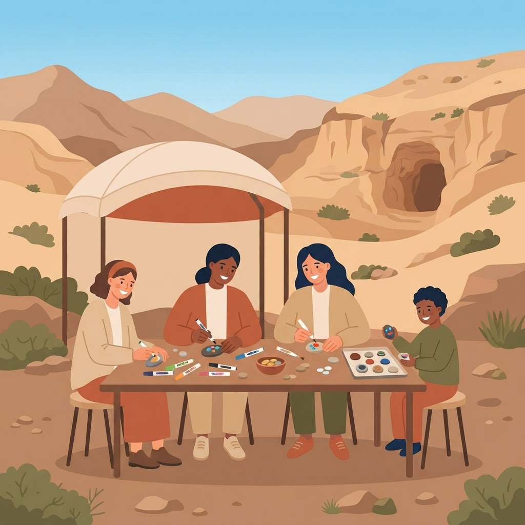 יצירה - אבן מאוירת על מגנט