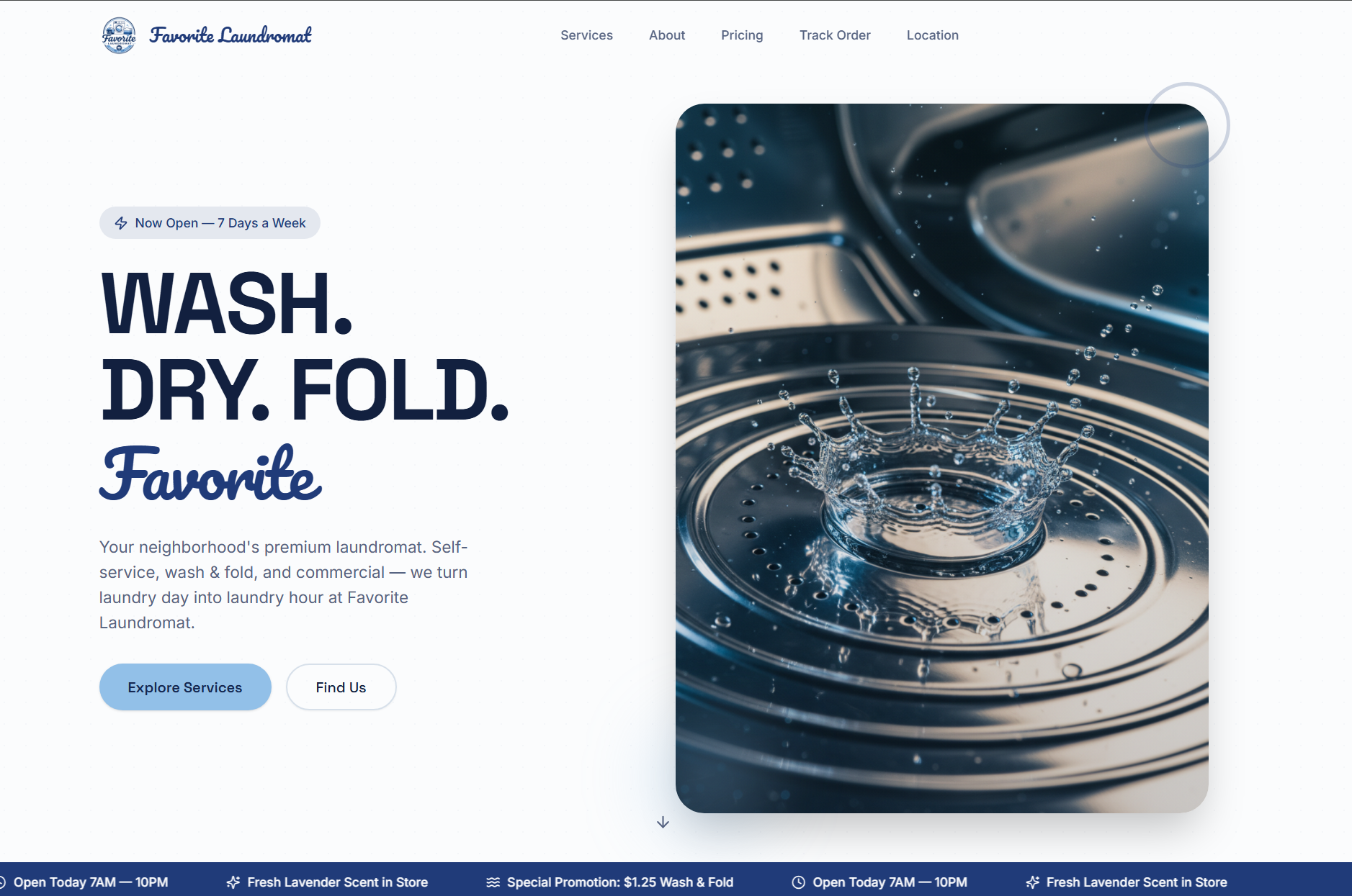 Favorite Laundromat (Laundromat Site Template) template preview