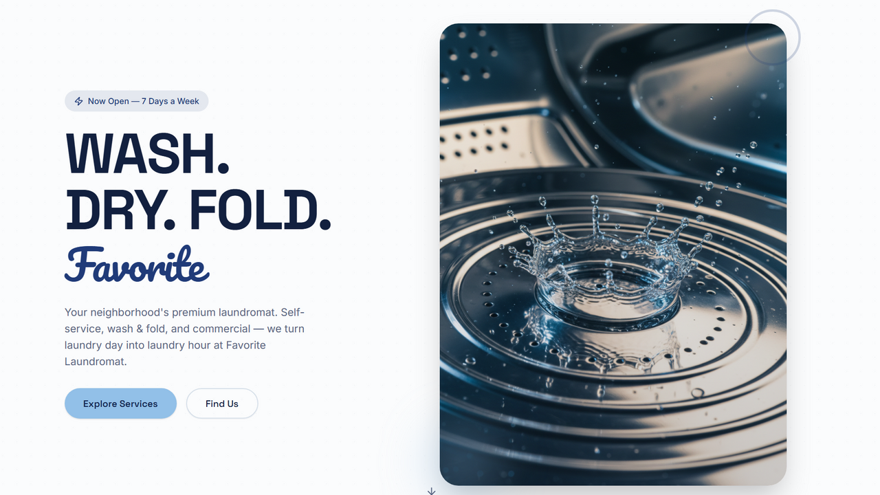 Favorite Laundromat (Laundromat Site Template) template preview