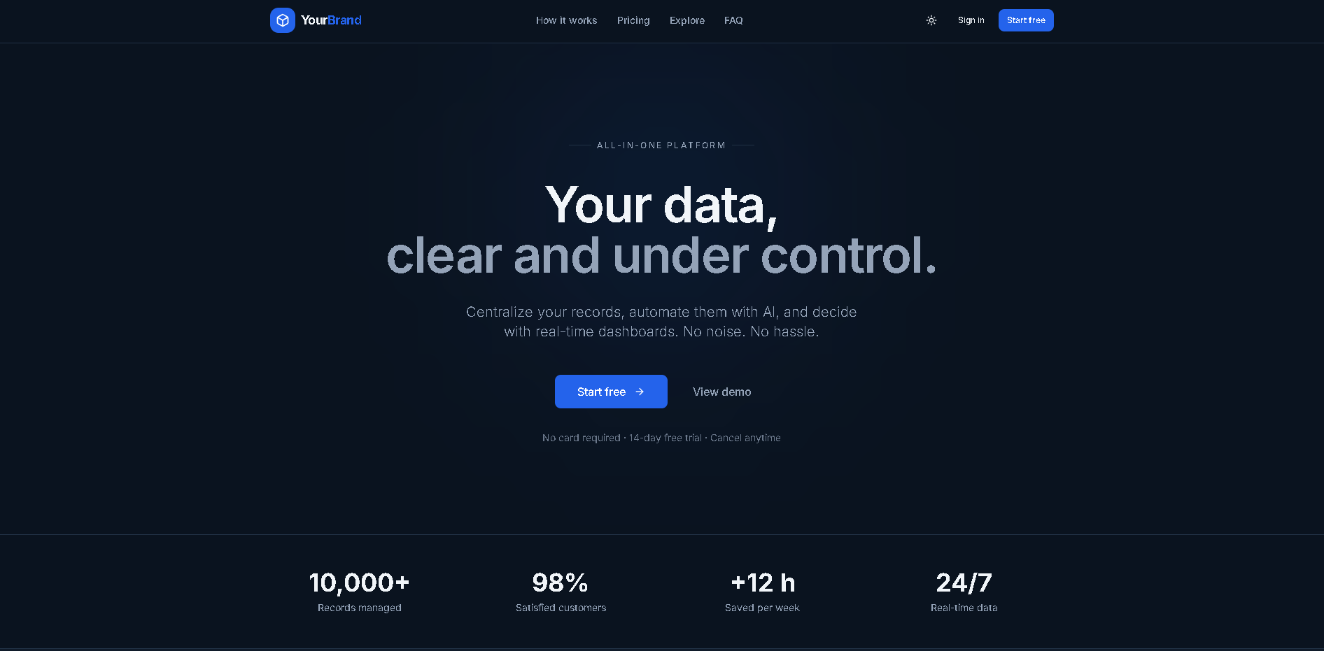  Records Management SaaS template preview