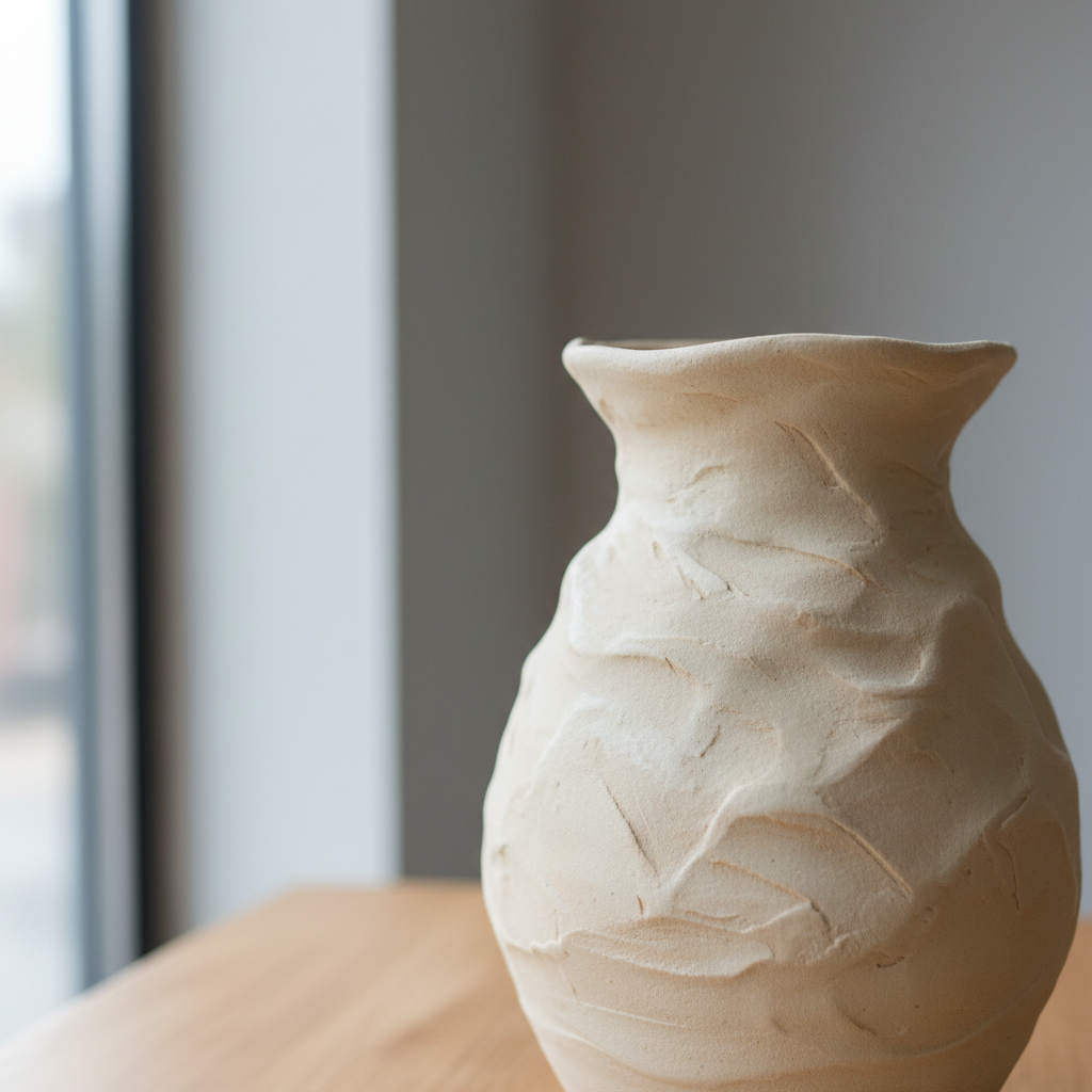 Handmade Ceramic Vase — Matte Cream