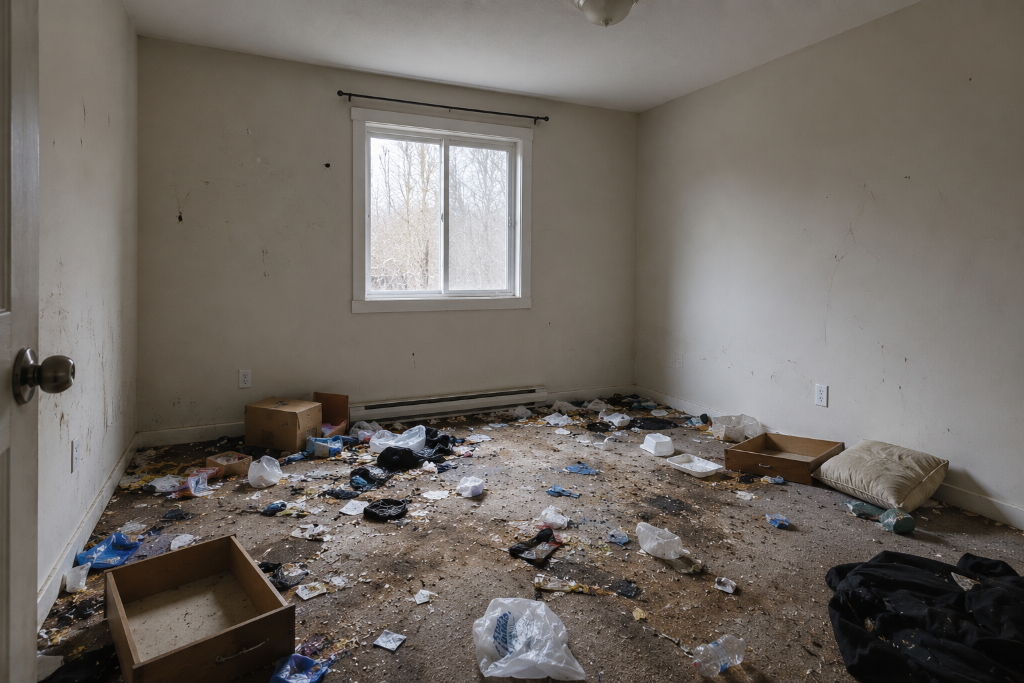 Before - Bedroom Transformation — Cleared, Cleaned & Move-Out Ready