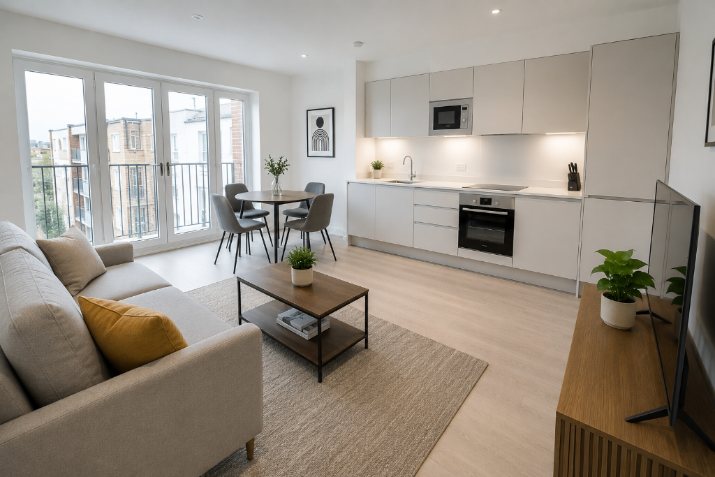 After - Open-Plan Living & Kitchen — Guest-Ready Finish