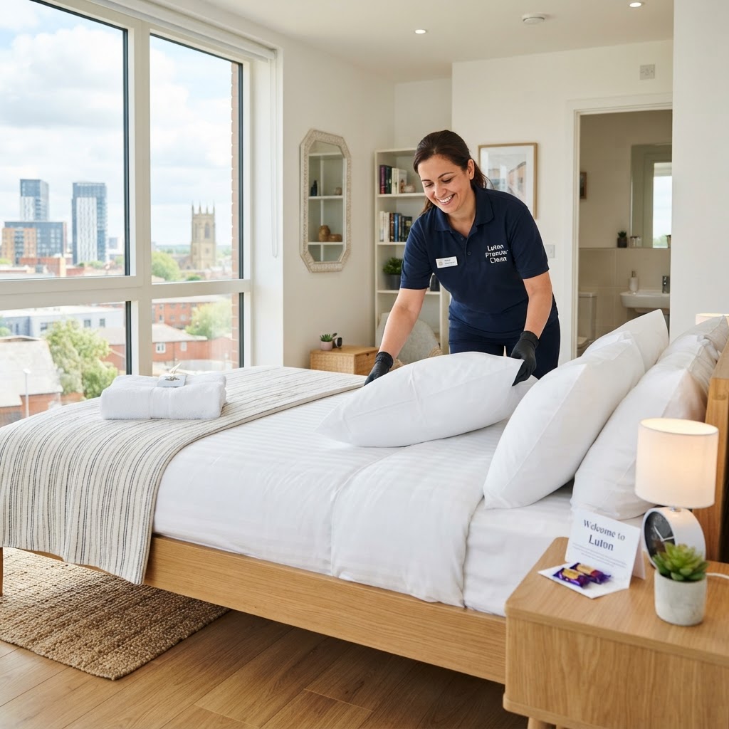 A checklist for Airbnb hosts in Luton to achieve 5-star cleaning reviews and guest satisfaction.