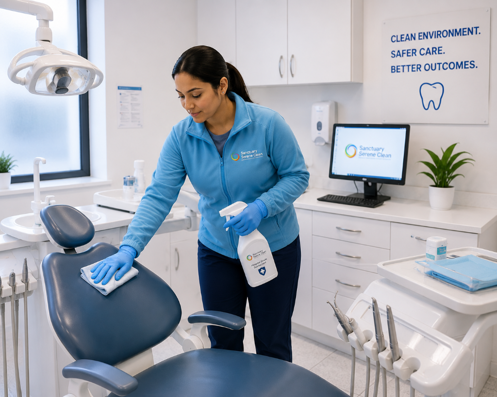 Dental chair sanitising by Sanctuary Serene Clean