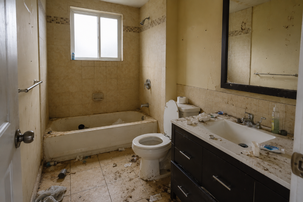 Before - Bathroom Deep Clean — Fully Sanitised & Restored