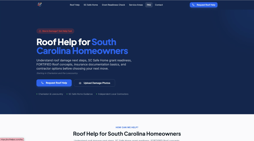 RoofHelpSC screenshot