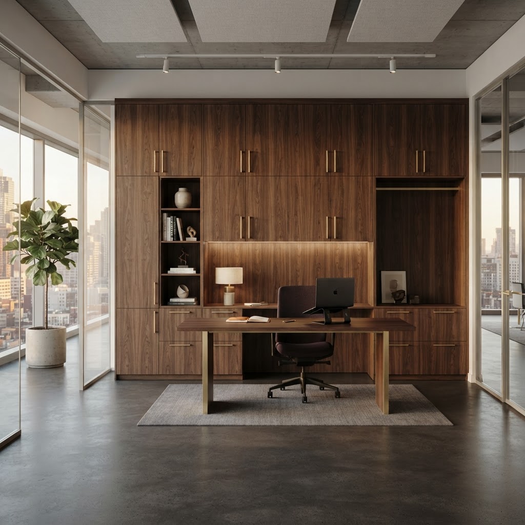 Custom office and workspace casework