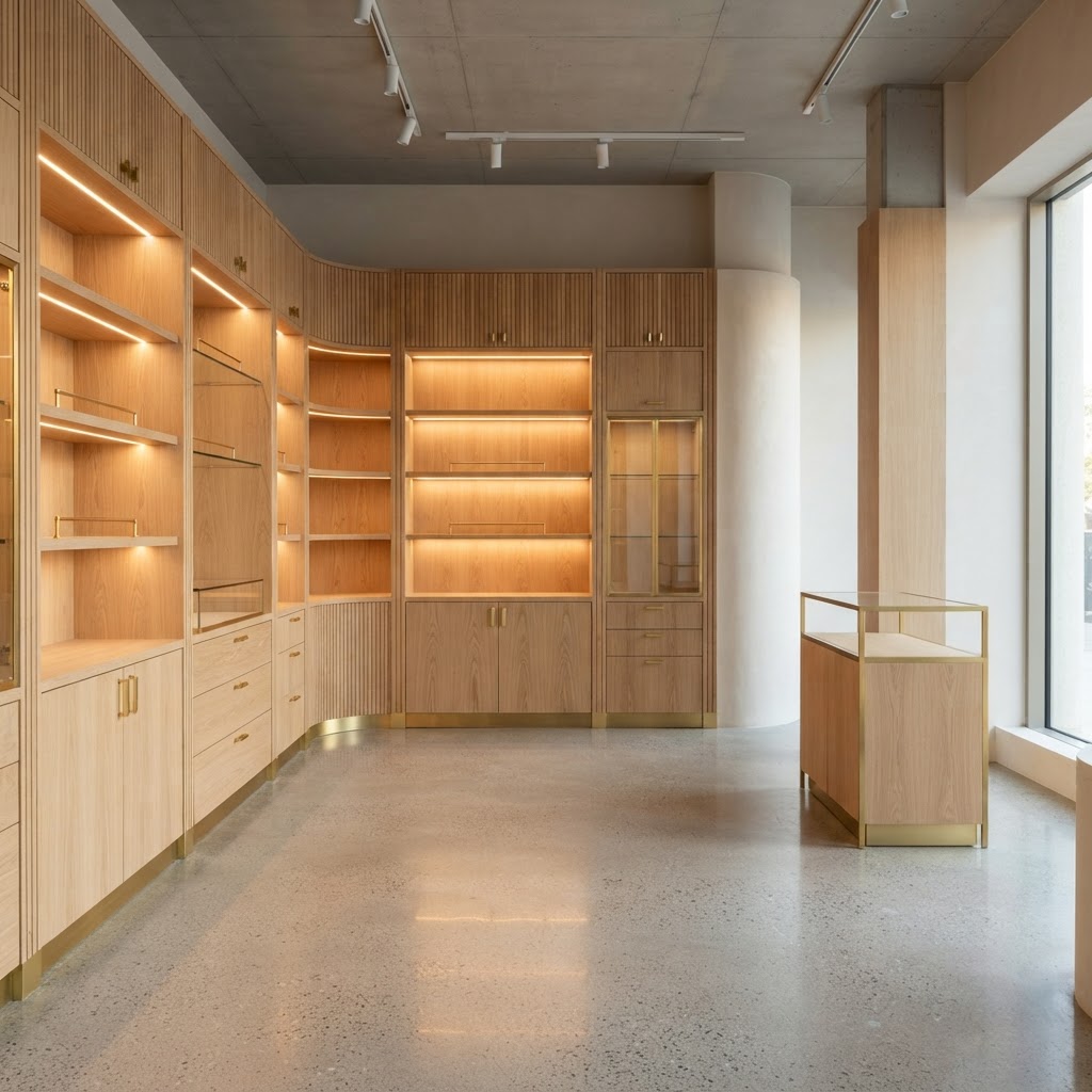 Custom retail display and store fixture millwork