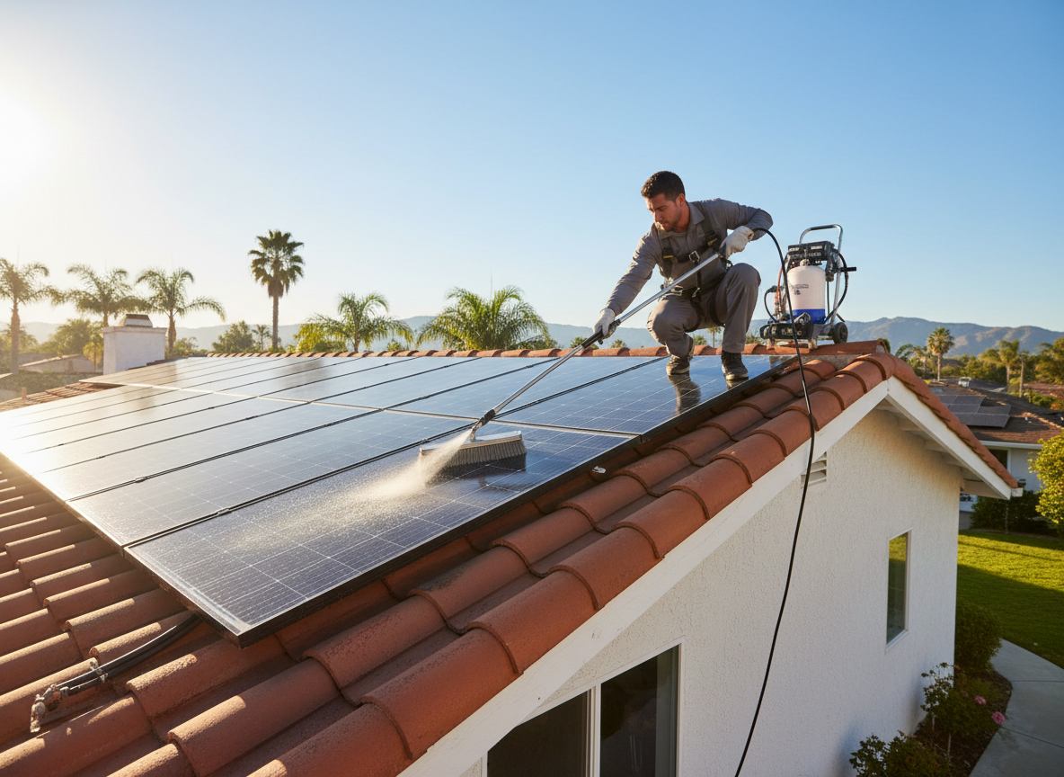 Professional solar panel cleaning