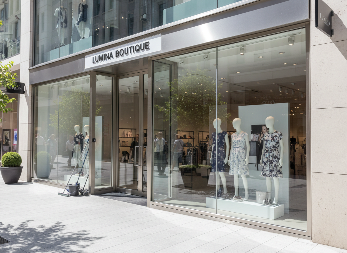 Clean commercial storefront windows