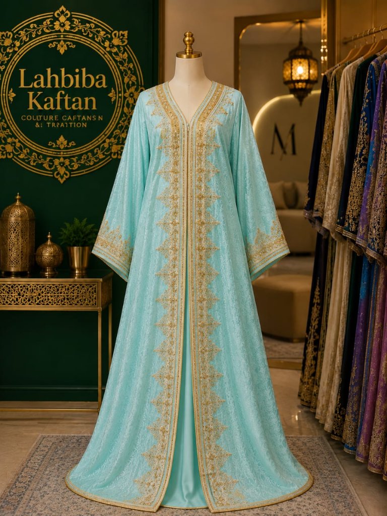 Caftan Turquoise Dentelle