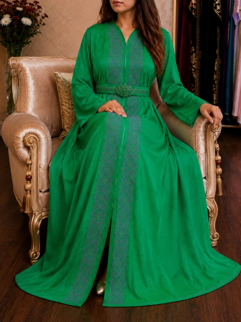 Caftan Bleu Saphir Élégant