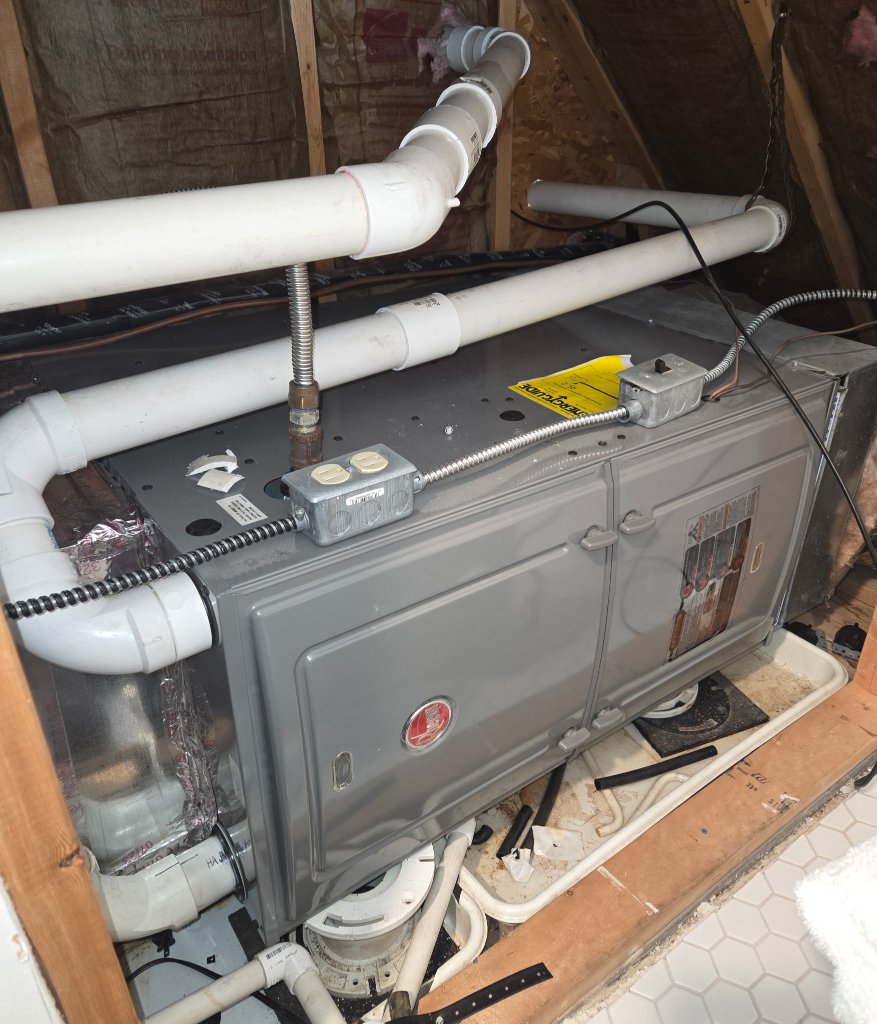 Attic Rheem Furnace Install