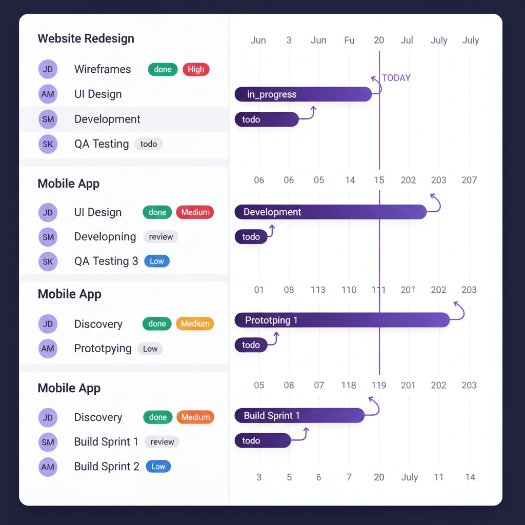 Gantt chart preview