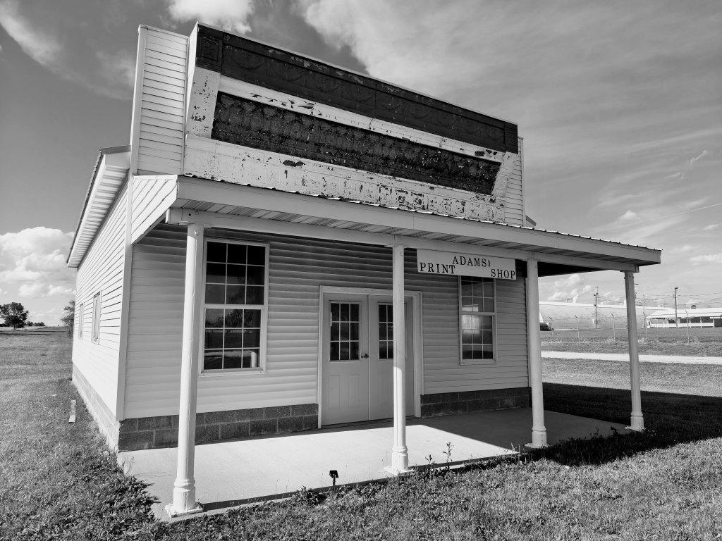 Adams Print Shop — Black & White
