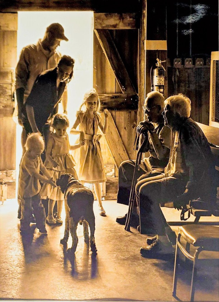 Generations gathered in the barn