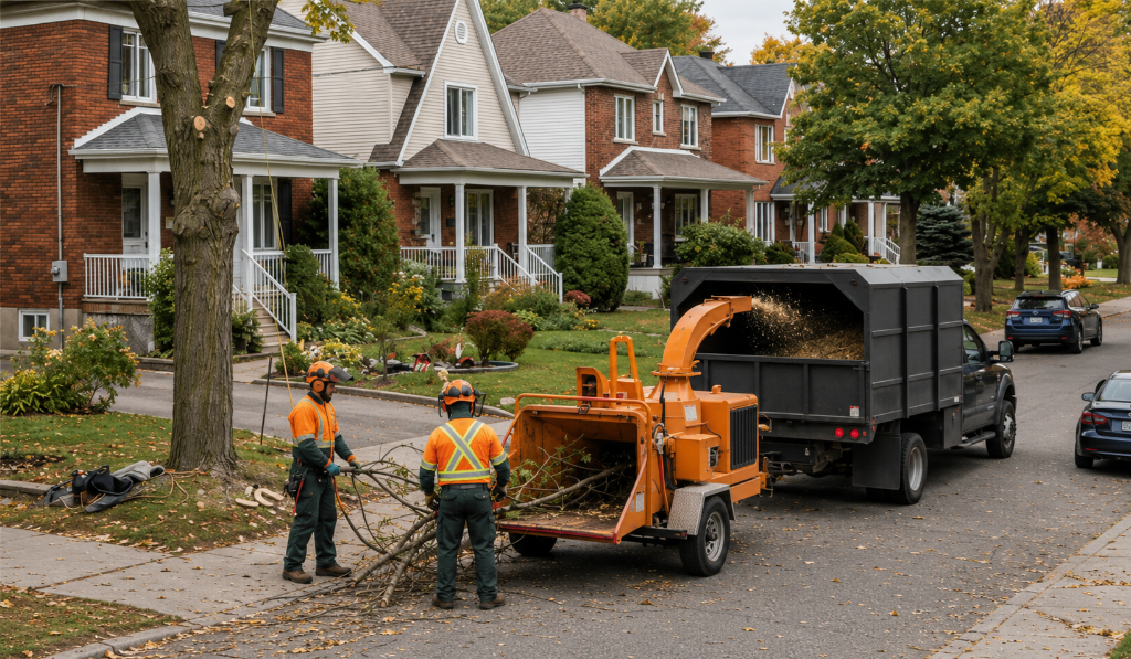 ArborPro Laval crew working in a Laval residential neighbourhood