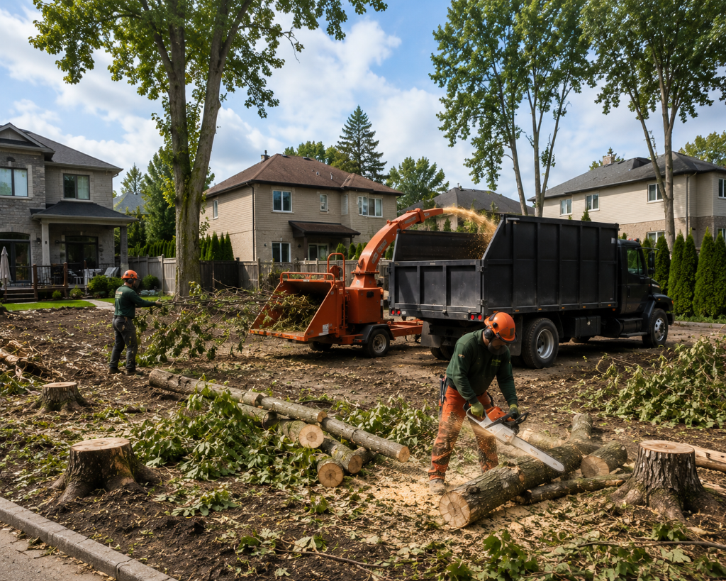 Abattage d'arbres dangereux à Laval — ArborPro Laval