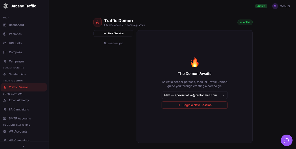 Traffic Demon chat interface