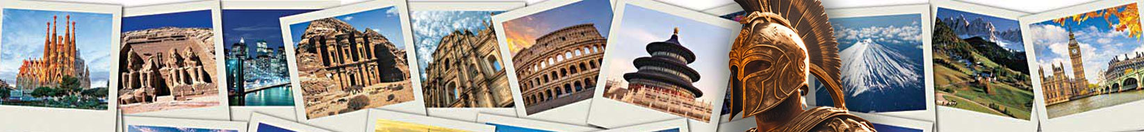 Global Gladiators world landmarks collage