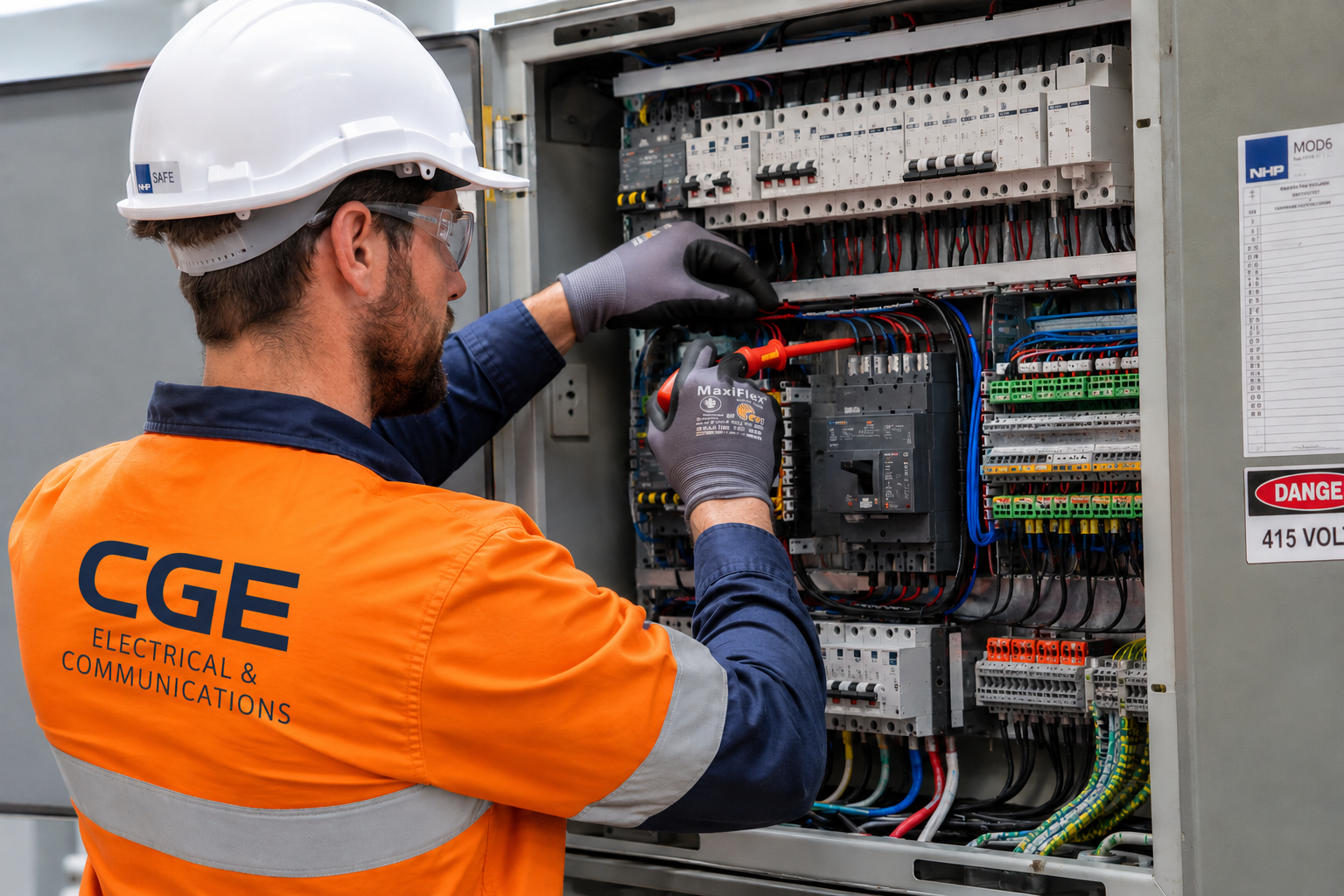 Electrician at work