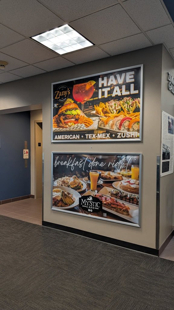 Airport Advertising — Zany's & Mystic Cafe