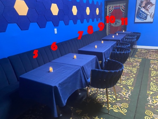 Tables 5-11 seating