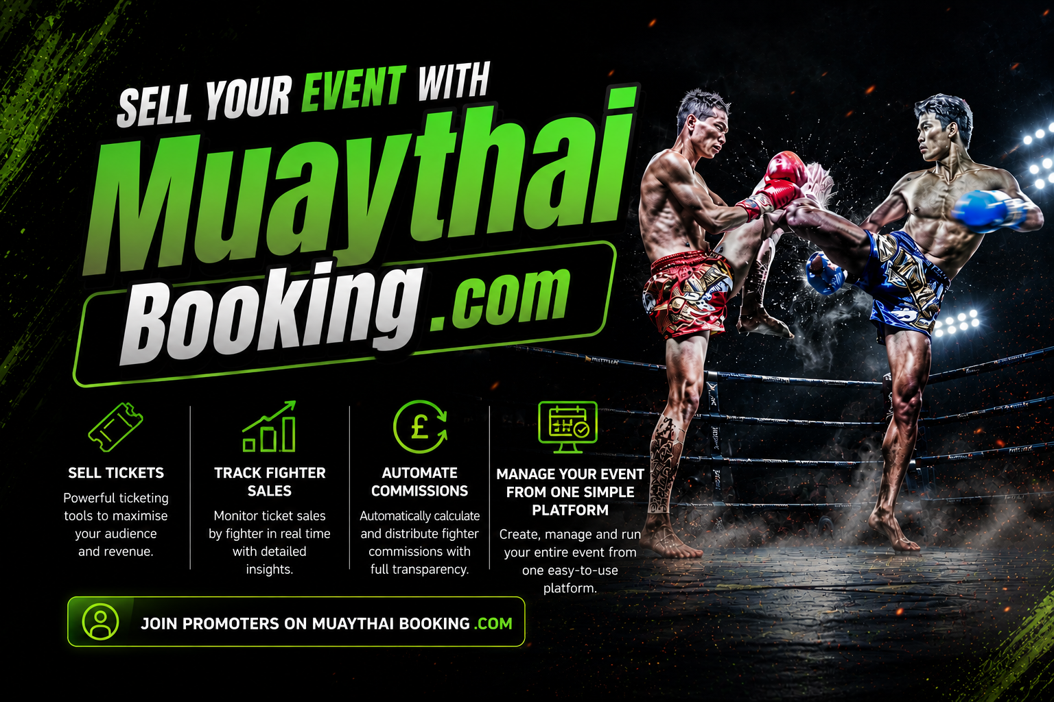 Sell your event with Muaythai Booking.com