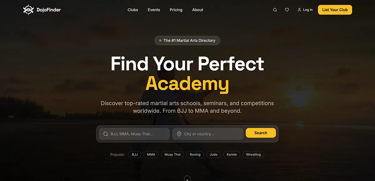 Martial Arts Schools website