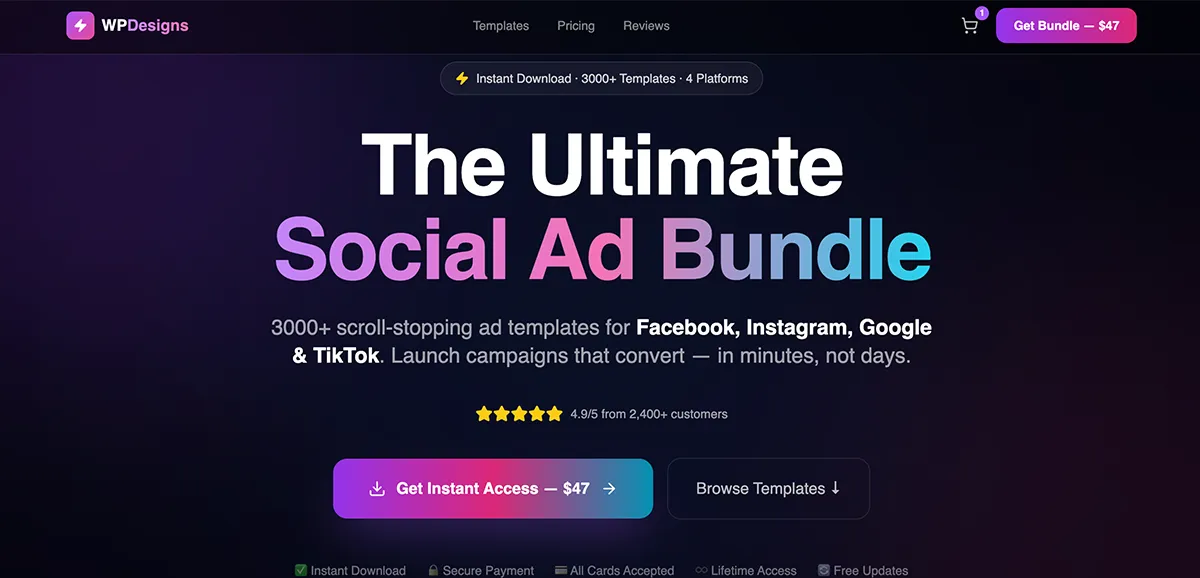 Social Ad Templates website