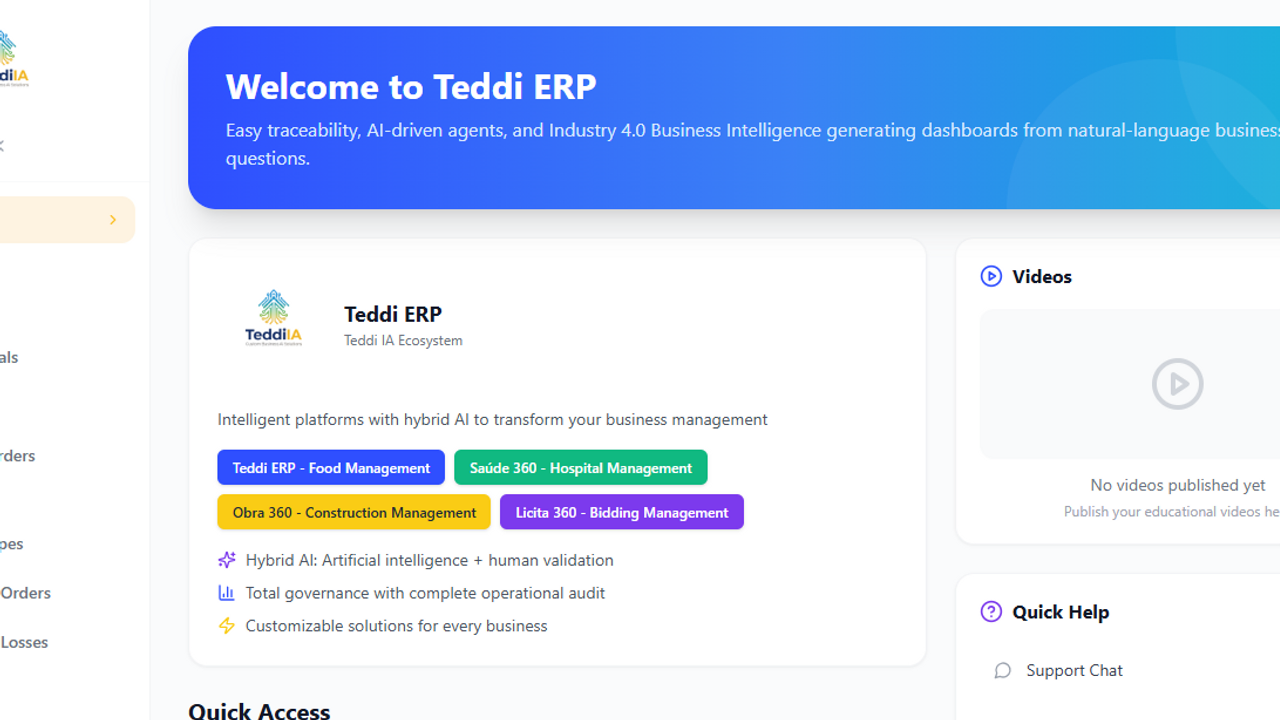 Teddi ERP  template preview