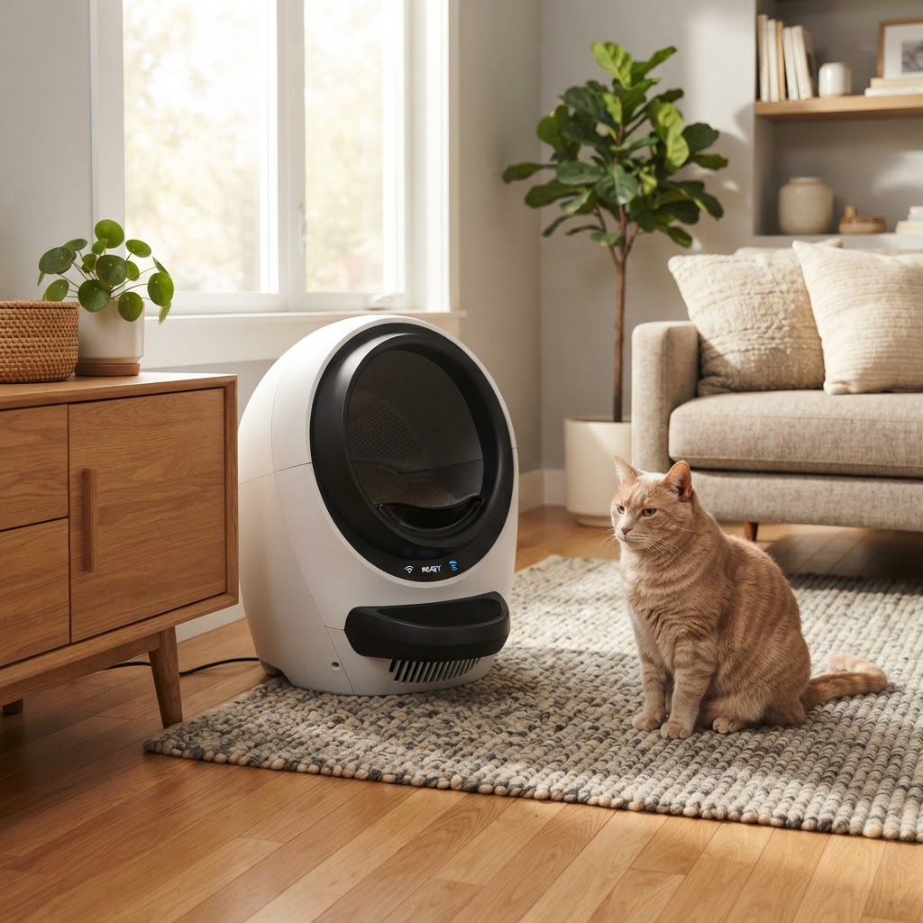 App-controlled automatic litter box