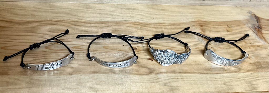 Silverware bracelets on cords