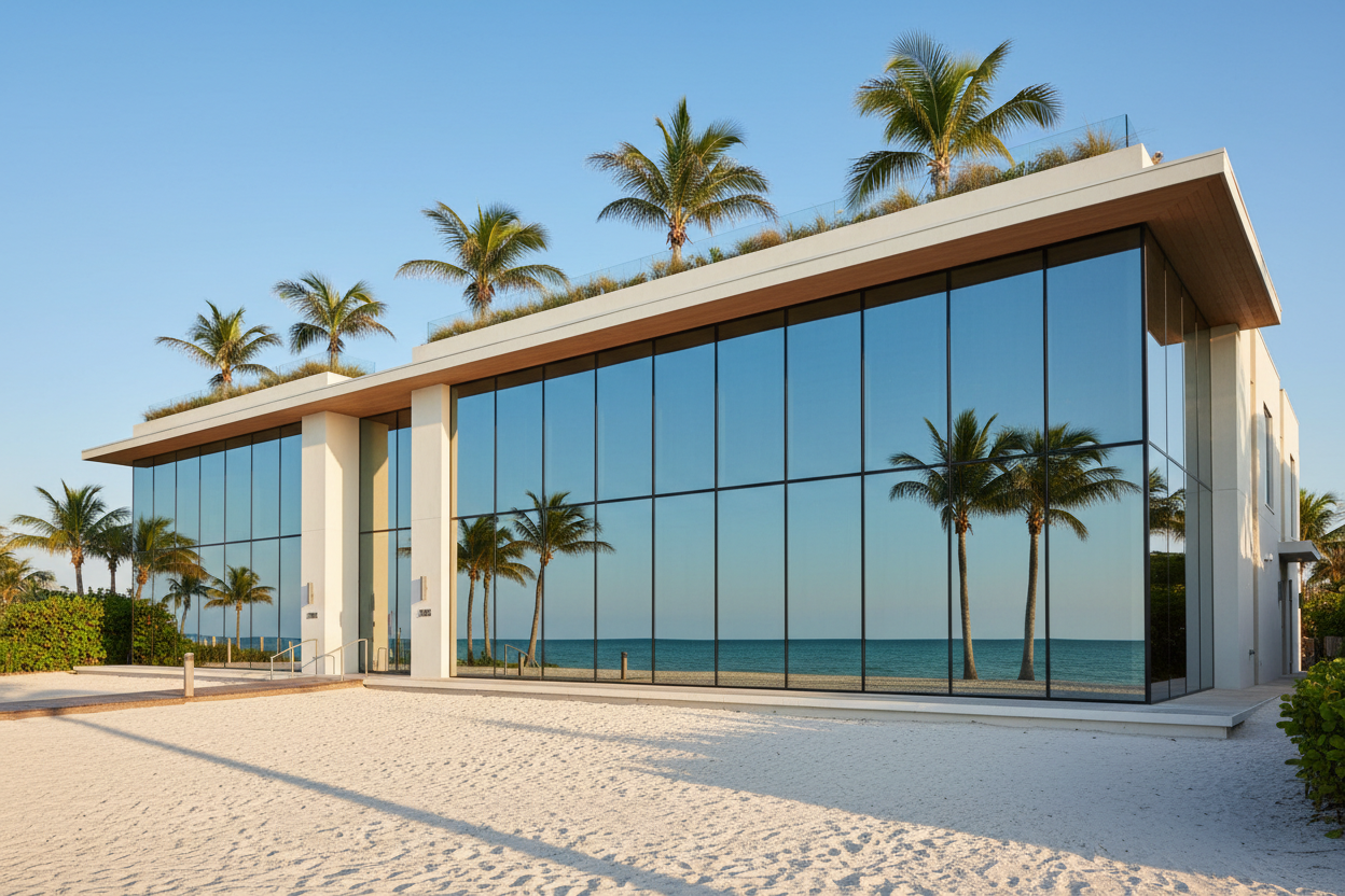 Clean commercial building windows