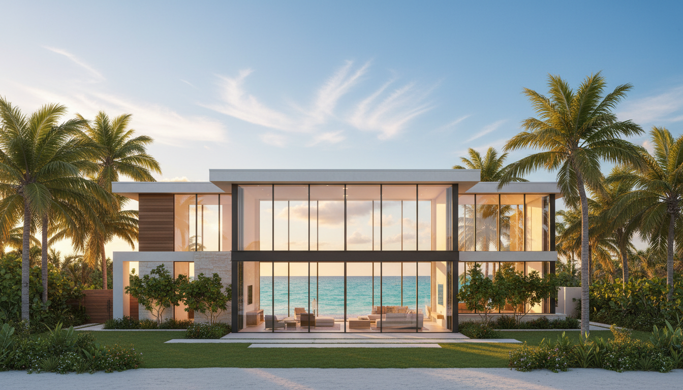 Sparkling clean windows on a beachfront home
