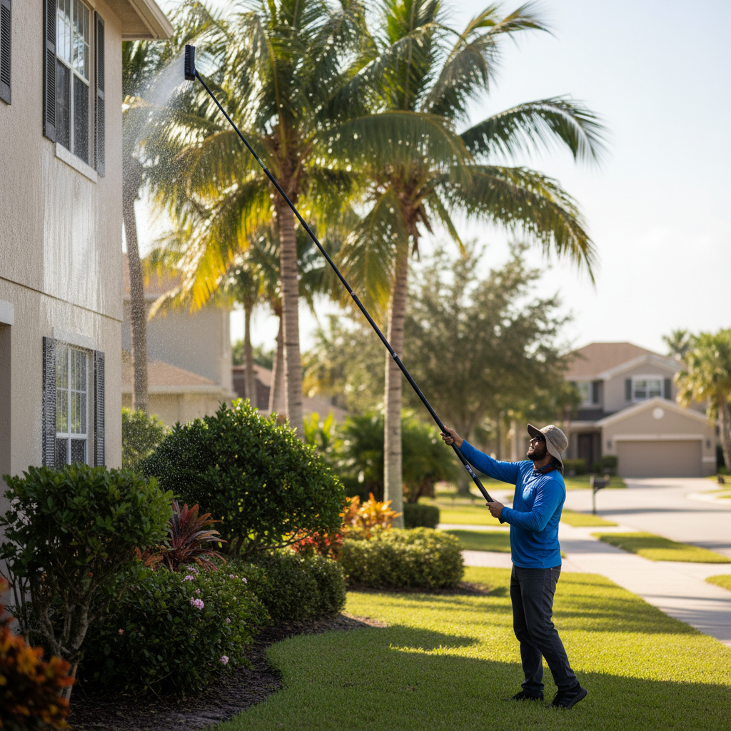Water-fed pole window cleaning system