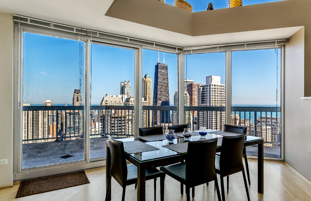 Grand Plaza penthouse living and dining space